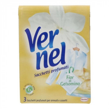 VERNEL SACCHETTI PROFUMATI FIORI DI GELSOMINO PER ARMADI/CASSETTI 3PZ