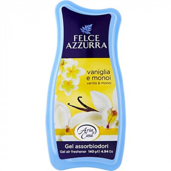 FELCE AZZURRA VANIGLIA E MONOI GEL ASSORBIODORI PER ARMADI E CASSETTI 140 GRAMMI