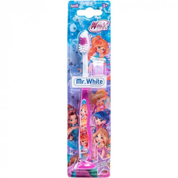 MR WHITE SPAZZOLINO WINX CLUB CON COPERCHIO SOFT TOUCH 3 ANNI + PZ 1