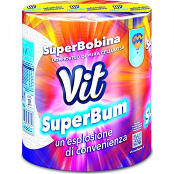 BOBINA VIT SUPER BUM DOPPIO VELO ASCIUGATUTTO MULTIUSO SUPER ASSORBENTE 1 PZ