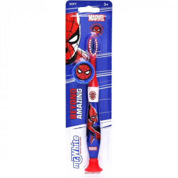 MR WHITE SPAZZOLINO MARVEL SPIDERMAN CON COPERCHIO SOFT TOUCH 3 ANNI + PZ 1