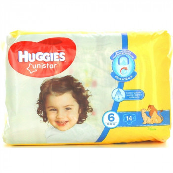 HUGGIES UNISTAR PANNOLINI MISURA 6 15/30KG 14PZ