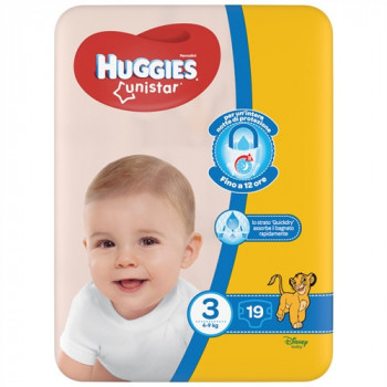 HUGGIES UNISTAR PANNOLINI MISURA 3 4/9KG 19PZ