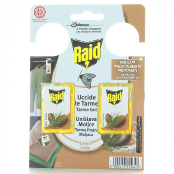 RAID TARME GEL PER ARMADI E CASSETTI CON SUPPORTO PROFUMATO AL CEDRO 2 PZ