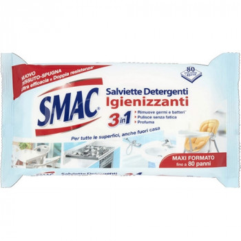 SMAC SALVIETTE DETERGENTI IGIENIZZANTI 3IN1 RIMUOVE GERMI E BATTERI, PULISCE SENZA...