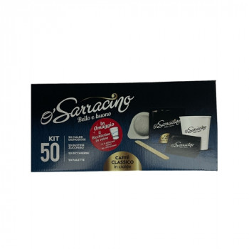 O'' SARRACINO ESPRESSO CLASSICO CAFFE'' IN CIALDE 50 PZ +KIT ACCESSORI