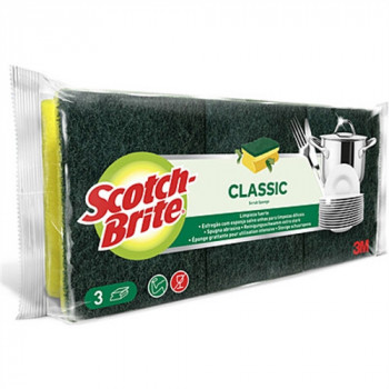 SCOTCH-BRITE FIBRAVERDE CLASSICA SPUGNA ABRASIVA SALVA DITA E UNGHIE NON USARE SU...