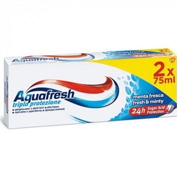 DENTIFRICIO AQUAFRESH TRIPLA AZIONE MENTA FRESCA FORMATO DOPPIO 2/ 75 ML