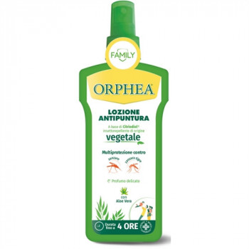 ORPHEA LOZIONE ANTIPUNTURA VEGETALE CON ALOE VERA PER TUTTA LA FAMIGLIA DURATA FINO A 4...