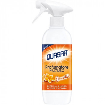 QUASAR SPRAY PROFUMATORE MULTIUSO ORIENTAL PROFUMA A LUNGO, DETERGE E SPOLVERA 500 ML