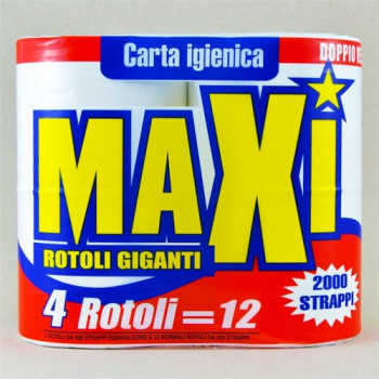 MAXI CARTA IGIENICA 2 VELI FORMATO CONVENIENZA 4 PZ