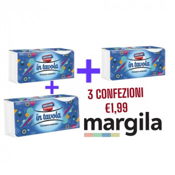 OFFERTA 3 CONFEZIONI TOVAGLIOLO MONOVELO PACCO DOPPIO