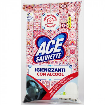 ACE SALVIETTINE IGIENIZZANTI CON ALCOOL ANCHE PER SUPERFICI A CONTATTO CON ALIMENTI 40 PZ