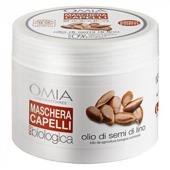 OMIA BIO MASCHERA CAPELLI LISCIANTE CON OLIO DI SEMI DI LINO PER CAPELLI CRESPI E...