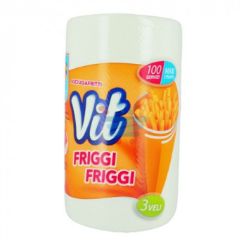 VIT BOBINA FRIGGI FRIGGI IDEALE COME CARTA ASCIUGAFRITTI 3 VELI MAXI STRAPPO 100 PZ