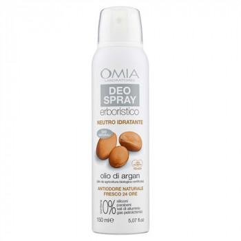 OMIA BIO DEO SPRAY NEUTRO IDRATANTE CON OLIO DI ARGAN ANTIODORE NATURALE FRESCO 24 ORE...