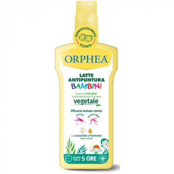 ORPHEA LATTE SPRAY ANTIPUNTURA BAMBINI VEGETALE CON CAMOMILLA E PAMTENOLO SENZA ALCOOL...