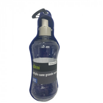 BOTTIGLIA  BLU ACQUA CANE PORTATILE CON GANCIO 500 ML