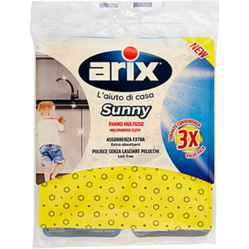 ARIX SUNNY PANNO MULTIUSO GIALLO ASSORBENZA EXTRA PULISCE SENZA LASCIARE PELUCCHI...