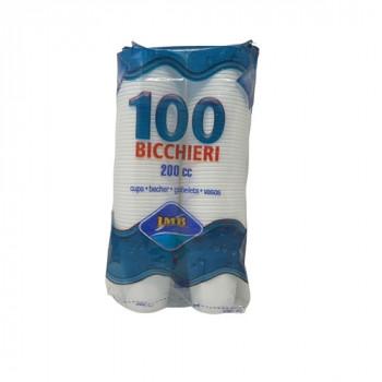 MONOUSO BICCHIERE ACQUA BIANCO  CC 200 50+50 PZ IMB