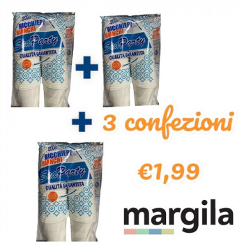 OFFERTA 3 CONFEZIONI MONOUSO BICCHIERE ACQUA BIANCO  CC 200 90 PZ